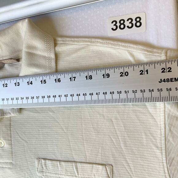 Taylor & Henry Men Polo Shirt Size XL Short Sleeve Stretchy Front Pocket White - Picture 2 of 8